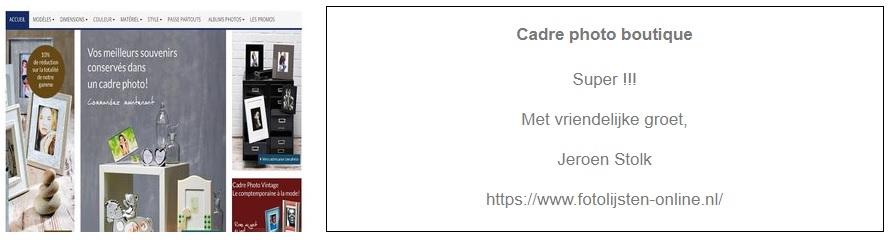 Cadre photo boutique